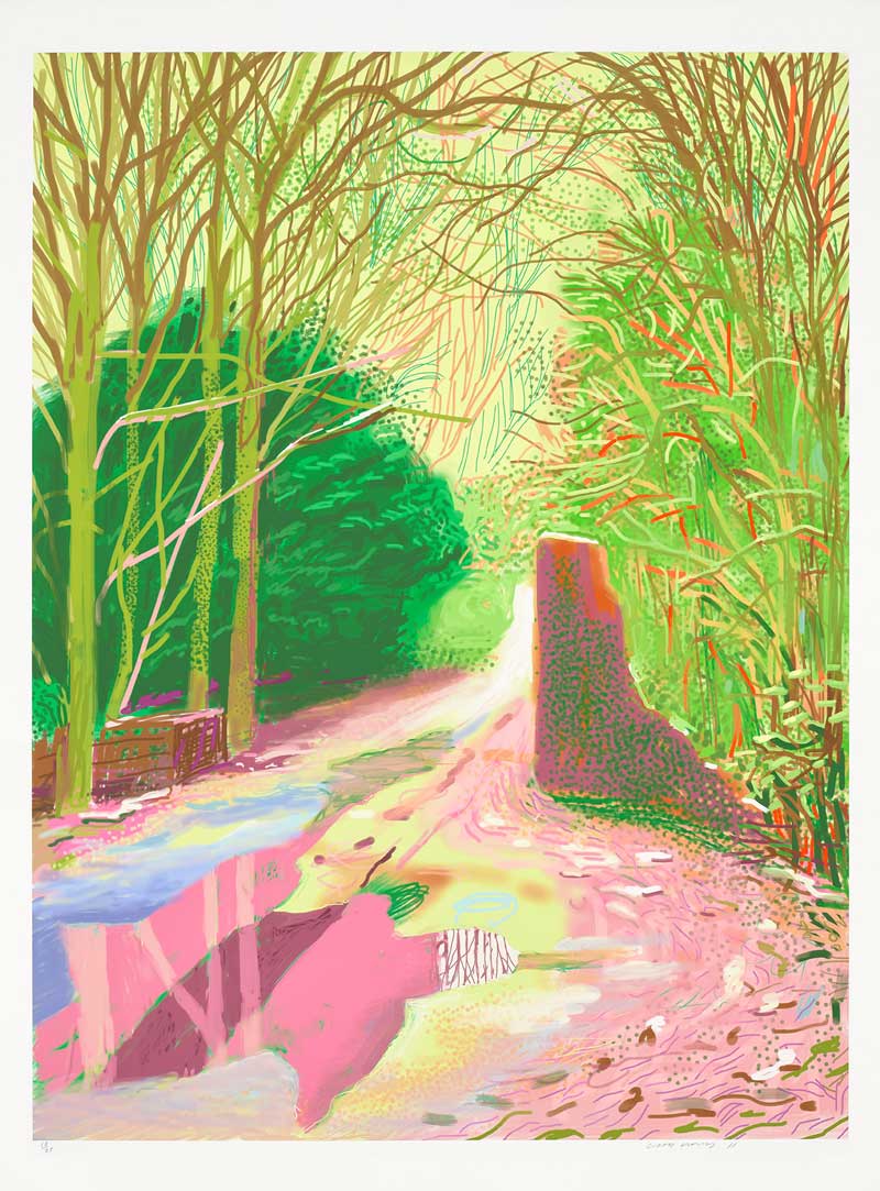 David Hockney’s The Arrival of Spring in Woldgate, 2011